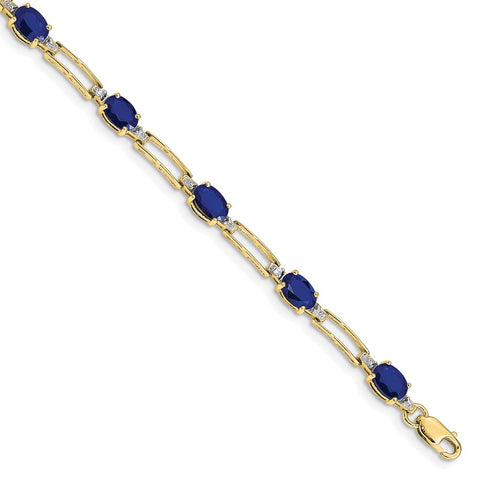 10k Diamond and Sapphire Bracelet-WBC-BM4489-SA-005-1YA