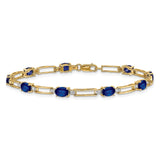 14k Diamond and Sapphire Bracelet-WBC-BM4489-SA-005-YA