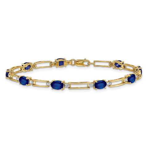 14k Diamond and Sapphire Bracelet-WBC-BM4489-SA-005-YA