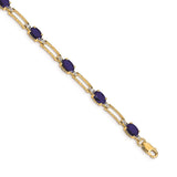 14k Diamond and Sapphire Bracelet-WBC-BM4489-SA-005-YA