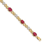 14k Diamond and Ruby Infinity Bracelet-WBC-BM4490-RU-020-YA