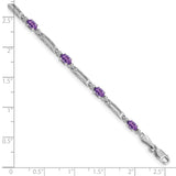 10k White Gold Diamond and Amethyst Bracelet-WBC-BM4492-AM-001-1WA