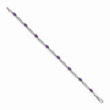 14k White Gold Diamond and Amethyst Bracelet-WBC-BM4492-AM-001-WA