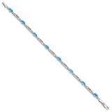 10k White Gold Diamond and Blue Topaz Bracelet-WBC-BM4492-BT-001-1WA