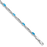 10k White Gold Diamond and Blue Topaz Bracelet-WBC-BM4492-BT-001-1WA