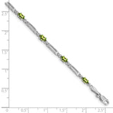 10k White Gold Diamond and Peridot Bracelet-WBC-BM4492-PE-001-1WA