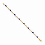 14k Fancy Diamond and Sapphire Bracelet-WBC-BM4492-SA-001-YA