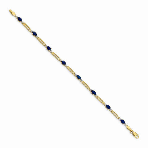 14k Fancy Diamond and Sapphire Bracelet-WBC-BM4492-SA-001-YA