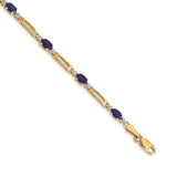 14k Fancy Diamond and Sapphire Bracelet-WBC-BM4492-SA-001-YA