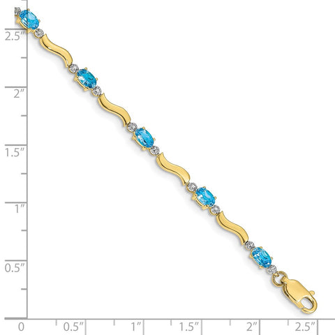 10k Fancy Diamond and Blue Topaz Bracelet-WBC-BM4493-BT-001-1YA