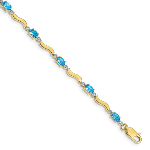10k Fancy Diamond and Blue Topaz Bracelet-WBC-BM4493-BT-001-1YA