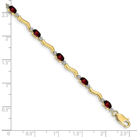 10k Fancy Diamond and Garnet Bracelet-WBC-BM4493-GA-001-1YA