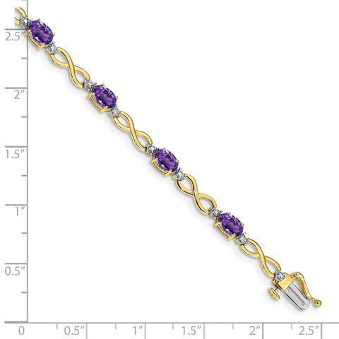 10k Amethyst and Diamond Infinity Bracelet-WBC-BM4494-AM-003-1YA