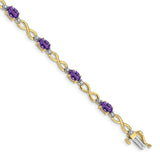 10k Amethyst and Diamond Infinity Bracelet-WBC-BM4494-AM-003-1YA