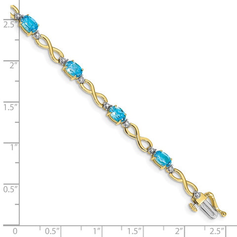 10k Blue Topaz and Diamond Infinity Bracelet-WBC-BM4494-BT-003-1YA