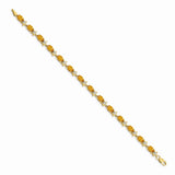 14k Floral Diamond and Citrine Bracelet-WBC-BM4495-CI-010-YA