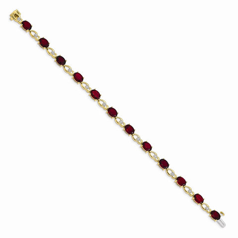 14k Garnet and Diamond Bracelet-WBC-BM4496-GA-005-YA
