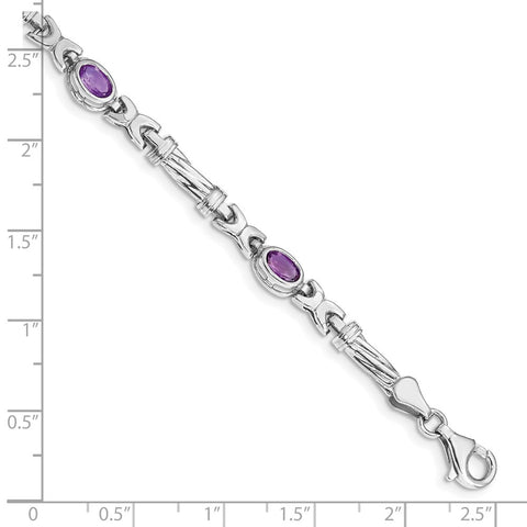 10k White Gold Amethyst Bracelet-WBC-BM4497-AM-1W