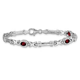 14k White Gold Garnet Bracelet-WBC-BM4497-GA-W