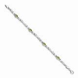 14k White Gold Peridot Bracelet-WBC-BM4497-PE-W