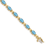 14k 7x5mm Oval Blue Topaz Bracelet-WBC-BM4499-BT-Y