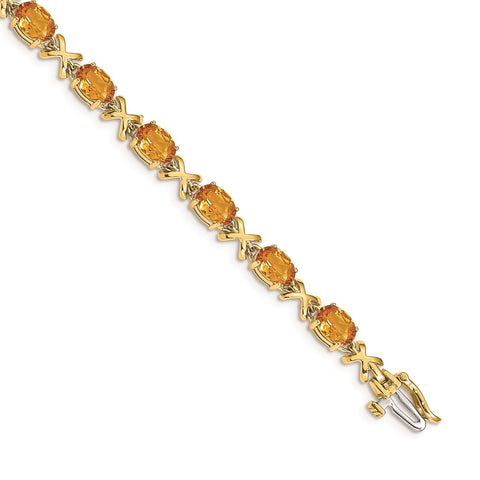 14k Citrine Bracelet-WBC-BM4499-CI-Y