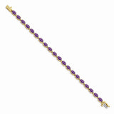 14k 6x4mm Oval Amethyst Bracelet-WBC-BM4500-AM-Y