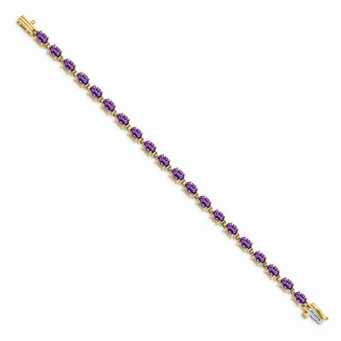 14k 6x4mm Oval Amethyst Bracelet-WBC-BM4500-AM-Y