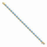 14k 6x4mm Oval Blue Bracelet-WBC-BM4500-BT-Y