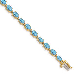 14k 6x4mm Oval Blue Bracelet-WBC-BM4500-BT-Y