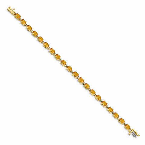 14k 6x4mm Oval Citrine Bracelet-WBC-BM4500-CI-Y