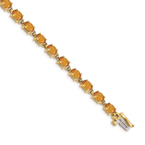14k 6x4mm Oval Citrine Bracelet-WBC-BM4500-CI-Y