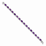 14k White Gold Amethyst Bracelet-WBC-BM4501-AM-W