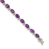 14k White Gold Amethyst Bracelet-WBC-BM4501-AM-W