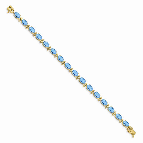 14k Blue Topaz Bracelet-WBC-BM4501-BT-Y