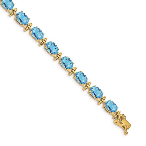 14k Blue Topaz Bracelet-WBC-BM4501-BT-Y