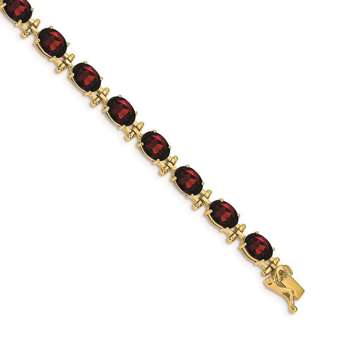 14k Garnet Bracelet-WBC-BM4501-GA-Y