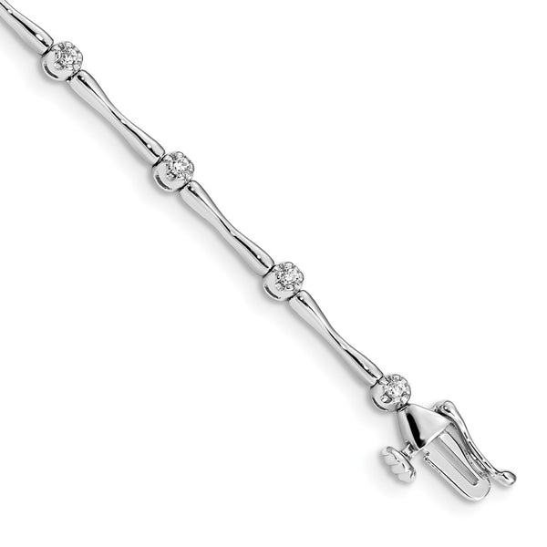 14k White Gold Diamond Bracelet-WBC-BM4594-025-WA