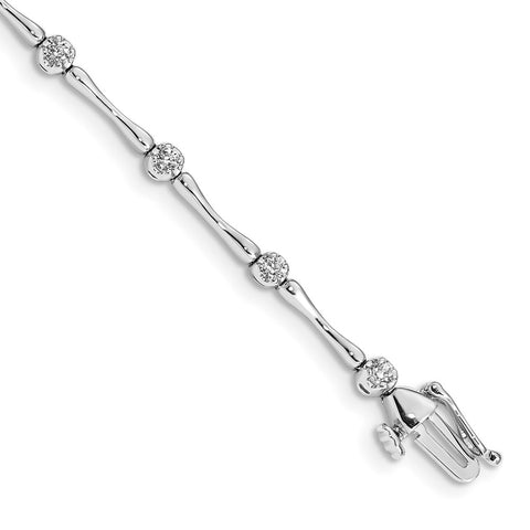 14k White Gold Diamond Bracelet-WBC-BM4595-050-WA