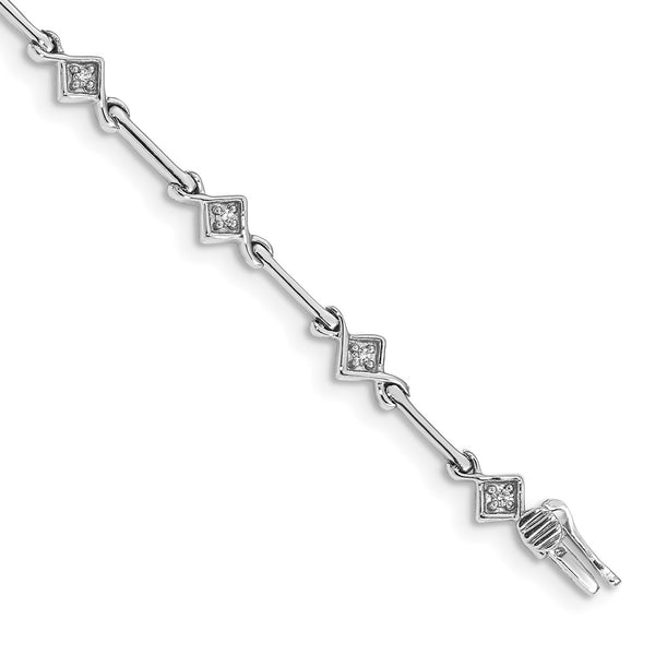 14k White Gold Diamond 7.5in Link Bracelet-WBC-BM4596-015-WA