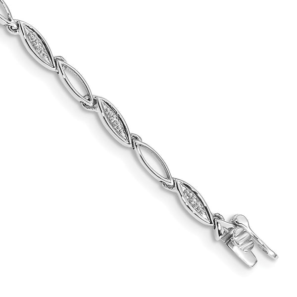 14k White Gold Diamond 7.5in Oval Link Bracelet-WBC-BM4597-005-WA