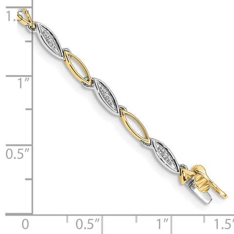 14k Two-tone Diamond 7.5in Link Bracelet-WBC-BM4597-005-YWA