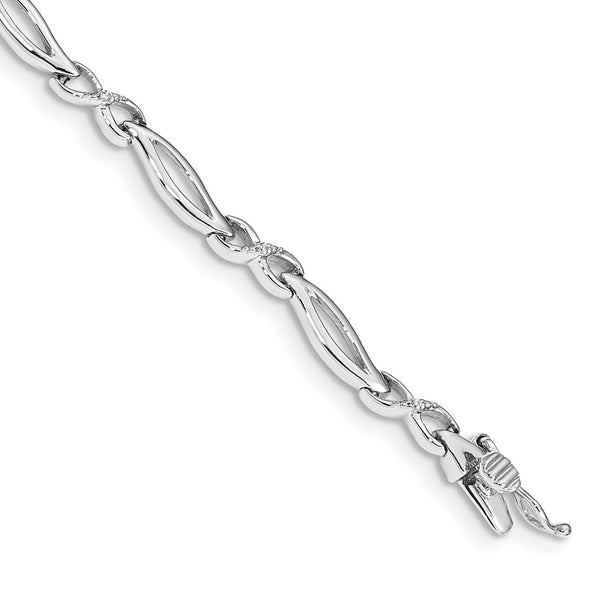 14k White Gold Diamond 7 in Infinity Link Bracelet-WBC-BM4599-003-WA