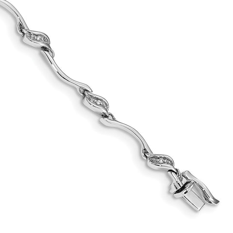 14k White Gold Diamond Link Bracelet-WBC-BM4600-005-WA