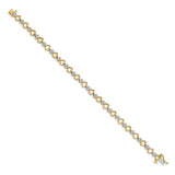 14k Diamond Heart Link Bracelet-WBC-BM4608-100-YA