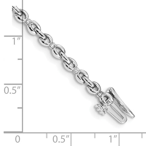 14k White Gold Diamond Bracelet-WBC-BM4609-033-WA