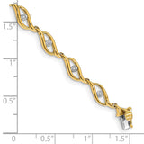 14k Gold Diamond 7.5in Link Bracelet-WBC-BM4611-003-YA