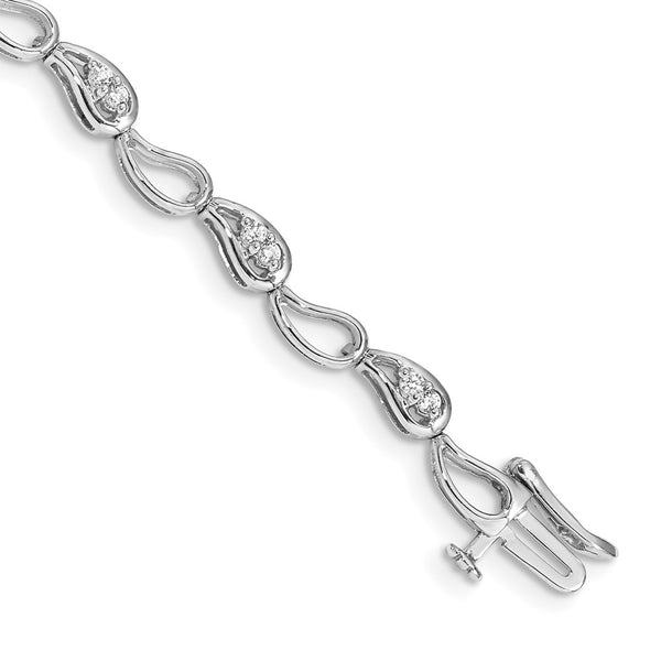 14k White Gold Diamond Bracelet-WBC-BM4612-050-WA