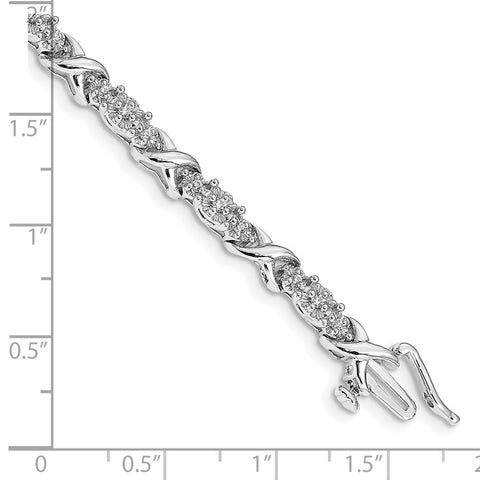 14k White Gold Diamond X Bracelet-WBC-BM4616-050-WA