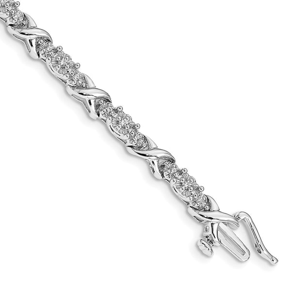 14k White Gold Diamond X Bracelet-WBC-BM4616-050-WA